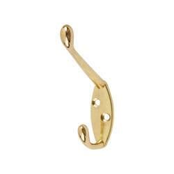 Altro Diecast Single Hat & Coat Hook - 90 x 58mm - Polished Brass - Pack of 10