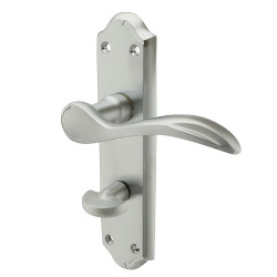 Carlisle Brass Satin Chrome Scroll Bathroom Door Handles - Madrid Range - 180 x 45mm