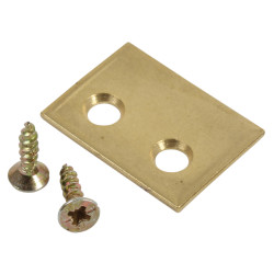 Bramah Rola Sash Window Stop Plate - 25 x 18mm - Satin Brass