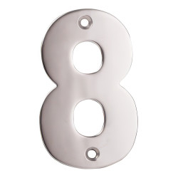 Altro 100mm Screw Fix Door Numeral - 8 - Satin Stainless Steel
