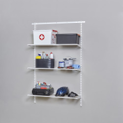 elfa Wardrobe & Storage Starter Kit - 1 Bay, 3 Ventilated Wire Shelf - 936 x 1532 x 320mm - White