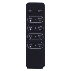 Integral LED 4 Zone Single Colour RF Receiver Handheld Remote Control for LED Strip Lights - Black