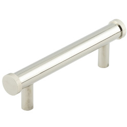 Hoxton by Frelan Thaxted 15mm Knurled T-Bar Cabinet Pull Handle - 96mm c/c - Polished Nickel