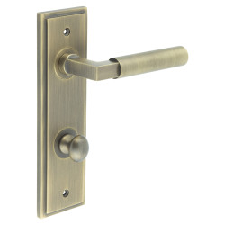 Burlington by Frelan Antique Brass Fire Rated DIN Bathroom Door Handles - Westminster - Inner 1 - 200 x 55mm