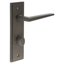 Burlington by Frelan Dark Bronze Fire Rated DIN Bathroom Door Handles - Mayfair - Inner 2- 200 x 55mm