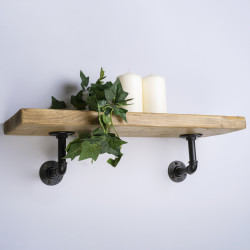 Altro 1/2" Pipe Shelf Bracket Kit - Black - Pack of 2