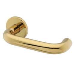 Hampstead PVD Brass 19mm Return to Door Handles on Round Rose