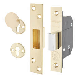 Legge Heavy Duty BS3621:2007 5 Lever Deadlock - 68mm Case - 45mm Backset - Polished Brass