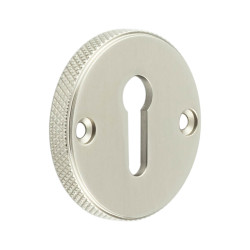 Burlington by Frelan Westbourne Knurled Escutcheon - 40mm Diameter - Keyhole - Satin Nickel