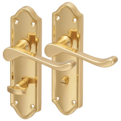 Altro Polished Brass Scroll Bathroom Door Handles - Ashmead Range - 168 x 46mm