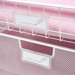 elfa Drawer Basket Tower - Label Holders for Mesh & Wire Drawers - Translucent