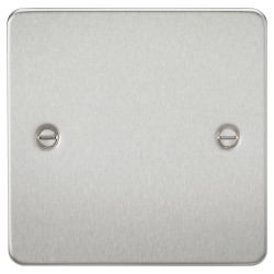 Knightsbridge 1 Gang Flat Plate Blank Plate - Brushed Chrome