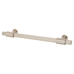 Hampstead Falmouth 12mm Knurled T-Bar Cabinet Pull Handle - 160mm Centres - Satin Nickel