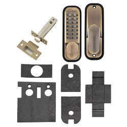 Eclipse ED20 Easy Code Push Button Digital Code Lock with Intumescent - Holdback Option - Ant Brass