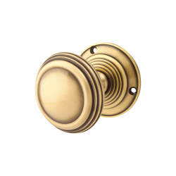 Heritage Brass by M Marcus Antique Brass Mortice Door Knob - 69mm Rose Diameter - Goodrich Range