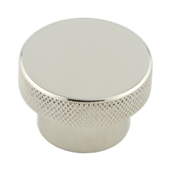 Hoxton by Frelan Wenlock Knurled Round Cabinet Knob - 40mm Diameter - Polished Nickel