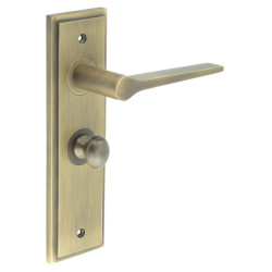 Burlington by Frelan Antique Brass Fire Rated Bathroom Door Handles - Knightsbridge - Inner 1 - 200 x 55mm