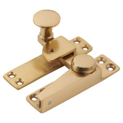 Hampstead Heavy Duty Straight Quadrant Arm Locking Sash Window Fastener - 70 x 17mm - Polished Brass
