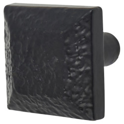 Olde Forge Vintage Square Cabinet Knob - 30 x 30mm - Antique Black Iron