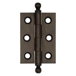 Hoxton by Frelan Solid Drawn Finial Butt Cabinet Hinge - 50 x 35 x 2.2mm - Dark Bronze - Pair