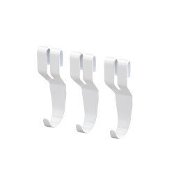 elfa Top Track System - Click In Ventilated Wire Shelf Hooks - 81 x 23 x 30mm - White - Pack of 3