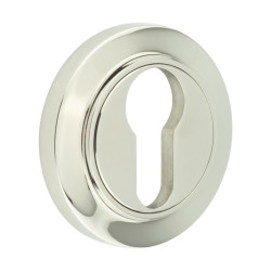 Burlington BUR61 by Frelan Escutcheon on Chamfered Rose - 53mm Diameter - Euro - Polished Nickel