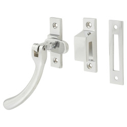 Hampstead Bulb End Mortice & Hook Plate Casement Window Fastener - Reversible - Polished Chrome