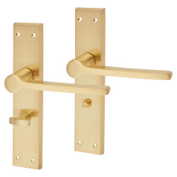 Altro Satin Brass Bathroom Door Handles - Farley Range - 200 x 42mm