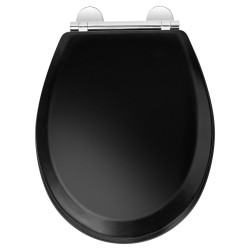 Croydex Lene Flexi-Fix Soft Close Wooden Toilet Seat - Matt Black