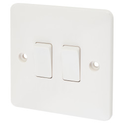 Touchpoint 10A 2 Gang 2 Way Light Switch - White
