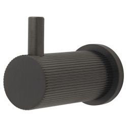 Alexander & Wilks Brunel Diamond Reeded Single Coat Hook - 48 x 25mm - PVD Dark Bronze