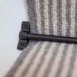 Altro Stair Rod with Plain Finials - 900mm Length - Matt Black