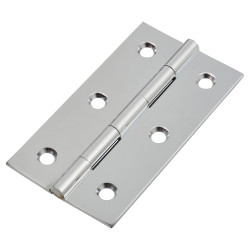 Solid Drawn Butt Cabinet Hinge - 64 x 35 x 1.45mm - Polished Chrome - Pair