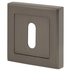 Altro Square Escutcheon - 52 x 52mm - Keyhole - Gun Metal