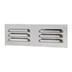 Altro Hooded Louvre Vent - 229 x 76mm - 2470mm² Free Air Flow - Polished Stainless Steel