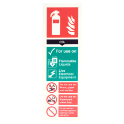 Altro Photoluminescent Co2 Extinguisher Sign - 100 x 300mm - Rigid Plastic