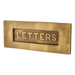 Heritage Brass by M Marcus Embossed Letter Plate - 254 x 102mm - Antique Brass