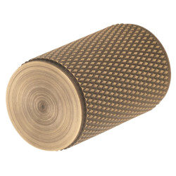Carlisle Brass Knurled Cylinder Cabinet Knob - 18mm Diameter - Antique Brass