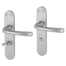 Touchpoint Satin Chrome Bathroom Door Handles - Sassari Range - 182 x 39mm