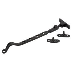 Olde Forge Victorian Cast Iron Casement Window Stay - 10"/254mm Length - Malleable Black Iron