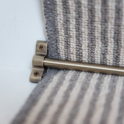 Altro Stair Rod with Plain Finials - 900mm Length - Antique Brass