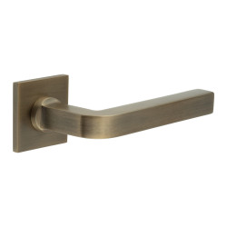 CRES by Frelan Antique Brass Unsprung Fire Rated Door Handles on Square Rose - CR-104 Range
