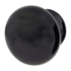 Hampstead Ceramic/Porcelain Round Cabinet Knob - 40mm Diameter - Black