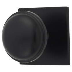 Alexander & Wilks Quantock Cabinet Knob on Square Backplate - 38mm Diameter - Matt Black