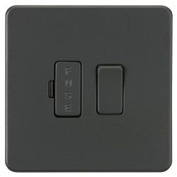 Knightsbridge 13A 1 Gang Screwless Flat Plate Switched Fused Spur - Anthracite Grey