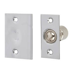 Bales Roller Ball Catch - 25 x 54mm Faceplate - Polished Chrome