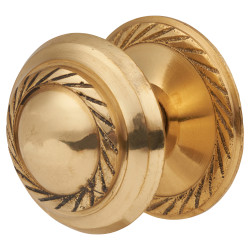 Touchpoint Budget Georgian Round Cabinet Knob - 35mm Diameter - Polished Brass
