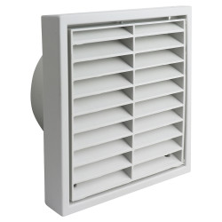 Manrose Wall Grille Fixed Shutter - 6"/150mm - White