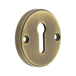 Burlington by Frelan Westbourne Knurled Escutcheon - 40mm Diameter - Keyhole - Antique Brass