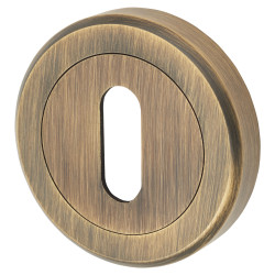 Serozzetta by Carlisle Brass Escutcheon - 50mm Diameter - Keyhole - Antique Brass